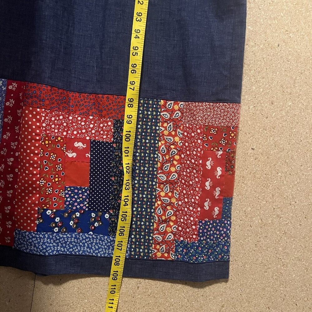Mother Women’s Patchwork Maxi Dress Vintage Blue Red Size Small Cotton - Picture 9 of 10